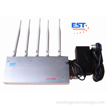 Full Frequency Est-808e Cell Phone Signal Jammer For Schools , 5 Antenna
